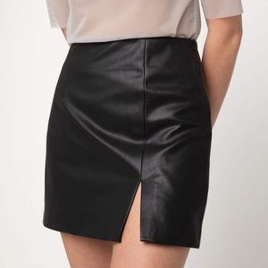 OAK + FORT Vegan Leather Mini Skirt